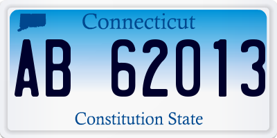 CT license plate AB62013