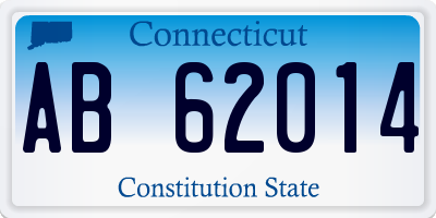 CT license plate AB62014