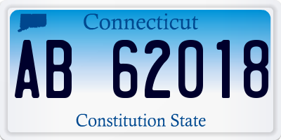 CT license plate AB62018