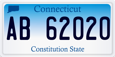 CT license plate AB62020