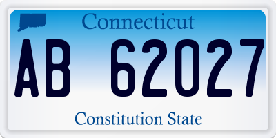 CT license plate AB62027