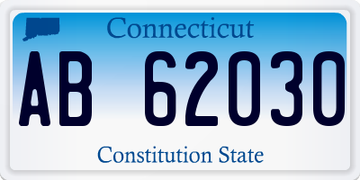 CT license plate AB62030