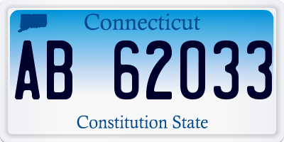 CT license plate AB62033