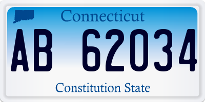 CT license plate AB62034