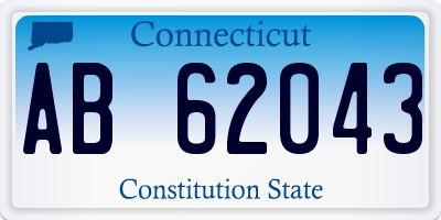 CT license plate AB62043