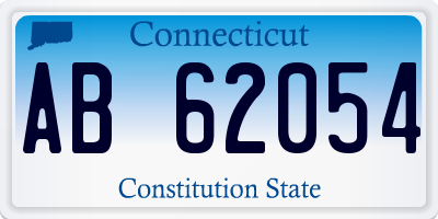 CT license plate AB62054