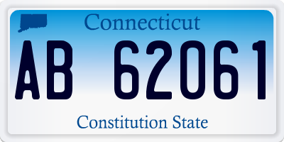 CT license plate AB62061