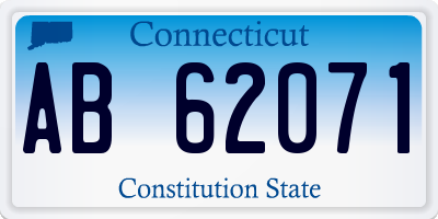 CT license plate AB62071