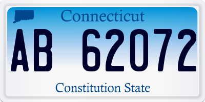 CT license plate AB62072