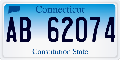 CT license plate AB62074