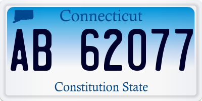 CT license plate AB62077