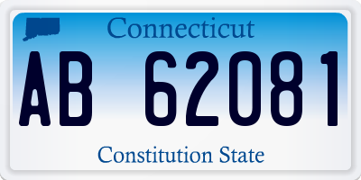 CT license plate AB62081