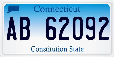 CT license plate AB62092