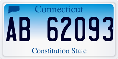 CT license plate AB62093