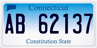 CT license plate AB62137