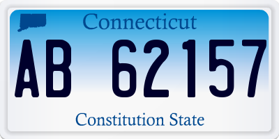 CT license plate AB62157