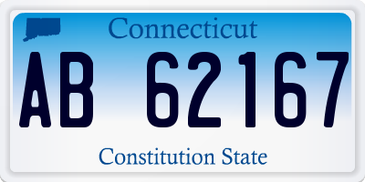 CT license plate AB62167