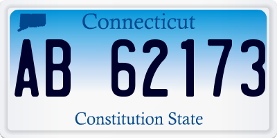 CT license plate AB62173