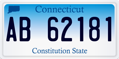 CT license plate AB62181