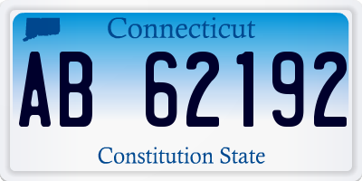 CT license plate AB62192