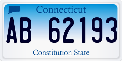 CT license plate AB62193