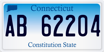 CT license plate AB62204