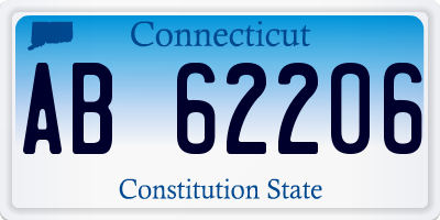 CT license plate AB62206