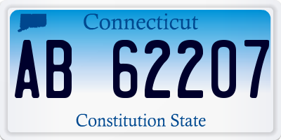 CT license plate AB62207