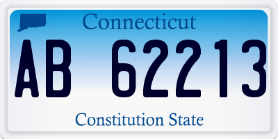 CT license plate AB62213