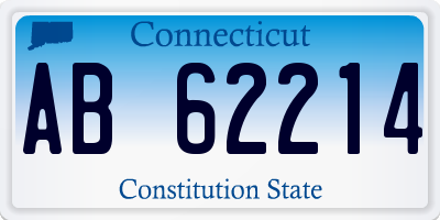 CT license plate AB62214