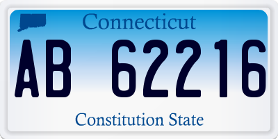 CT license plate AB62216