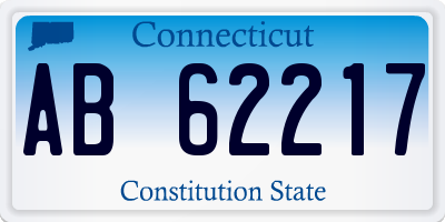 CT license plate AB62217