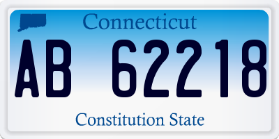 CT license plate AB62218