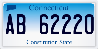 CT license plate AB62220