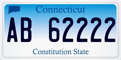 CT license plate AB62222