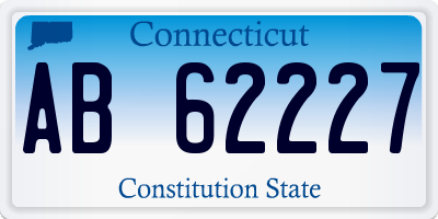 CT license plate AB62227