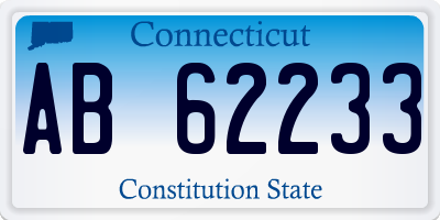 CT license plate AB62233
