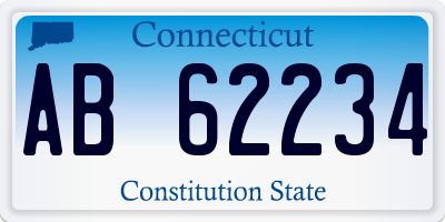 CT license plate AB62234