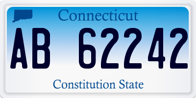 CT license plate AB62242