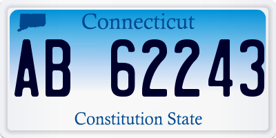 CT license plate AB62243