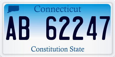 CT license plate AB62247