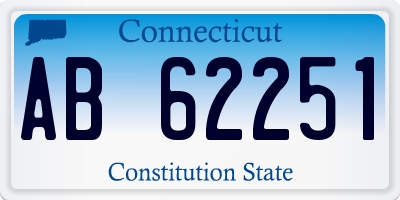 CT license plate AB62251