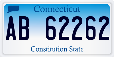 CT license plate AB62262