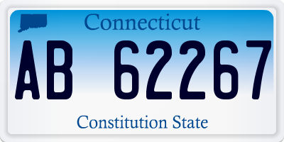 CT license plate AB62267