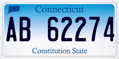 CT license plate AB62274