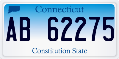 CT license plate AB62275