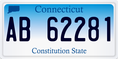 CT license plate AB62281