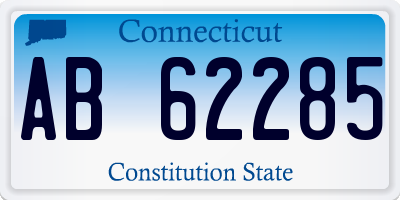 CT license plate AB62285