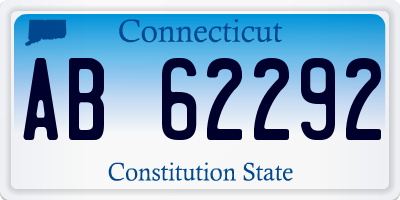 CT license plate AB62292