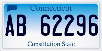 CT license plate AB62296